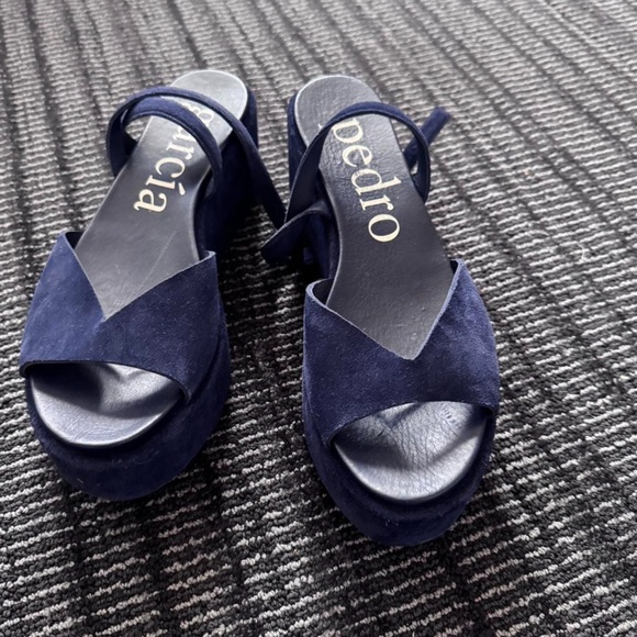 Pedro Garcia Nereida Suede Platform Sandal Marina 40 wedges coastal minimalist - Picture 3 of 6